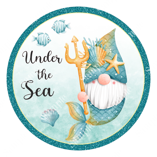 Under the Sea Mermaid Tropical Sign, Beach Door Hanger, Wreath Sign