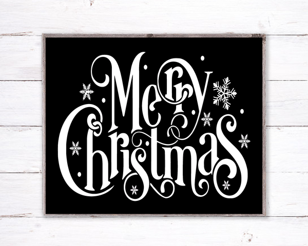 Merry Christmas Black Holiday Sign, Wreath Sign Attachment, Rustic Sign, Farmhouse Decor