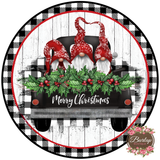 Merry Christmas Gnome Trio Truck Sign, Wreath Supplies, Wreath Attachment, Door Hanger, Wreath Sign