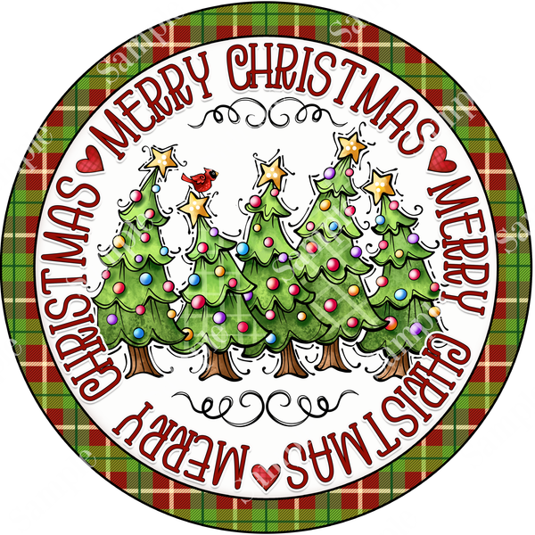 Whimsical Christmas Trees Sign, Wreath Supplies, Wreath Attachment, Door Hanger, Wreath Sign