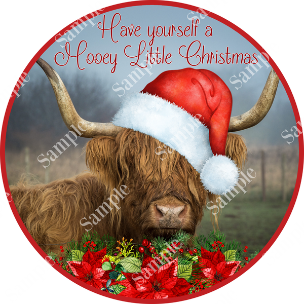 Mooey Christmas Cow Bull Sign, Christmas Decor, Door Hanger, Wreath Sign