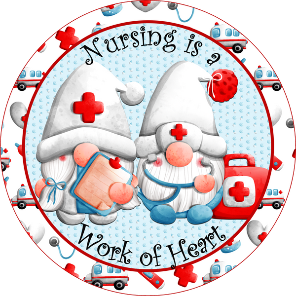 Medical Nursing gnome Sign, Door Hanger, Wreath Sign, Tray Decor