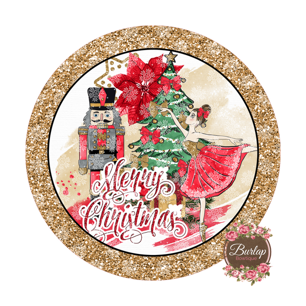 The Nutcracker Christmas Winter Sign, Wreath Supplies, Wreath Attachment, Door Hanger, Wreath Sign