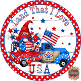 USA Gnome Patriotic Truck Sign, Summer Sign, Wreath Supplies, Wreath Attachment, Wreath Center