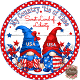 Liberty USA Gnome Patriotic Sign, Summer Sign, Wreath Supplies, Wreath Attachment, Wreath Center