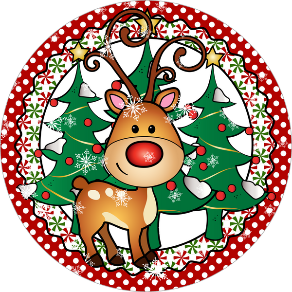 Christmas Reindeer Sign, Wreath Supplies, Wreath Attachment, Door Hanger, Wreath Sign