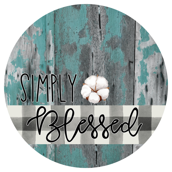 Rustic Simply Blessed Sign, Farmhouse Sign, Door Hanger, Wreath Sign