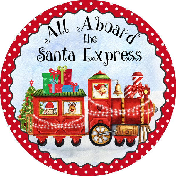 Santa Express Train Christmas Sign, Wreath Supplies, Wreath Attachment, Door Hanger, Wreath Sign