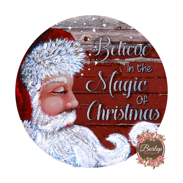 Magic of Christmas Winter Sign, Wreath Supplies, Wreath Attachment, Door Hanger, Wreath Sign