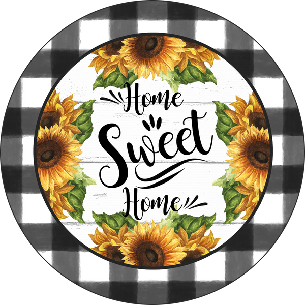 Welcome Sunflower Sign, Buffalo Plaid Summer Sign, Wreath Supplies, Wreath Attachment