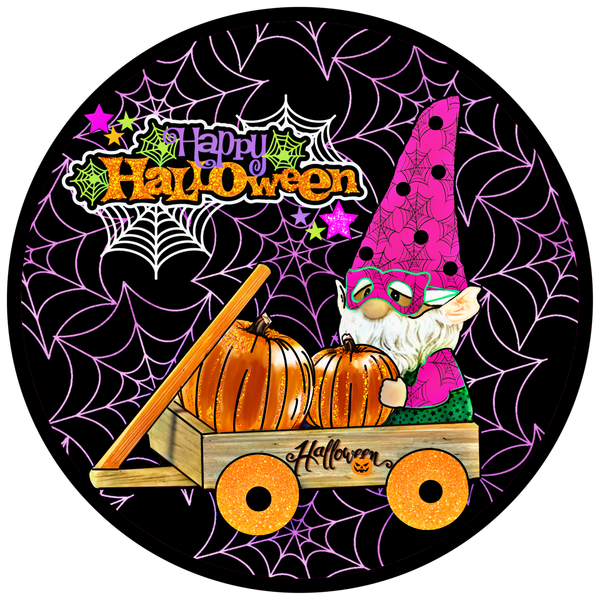 Happy Halloween Gnome Sign, Door Hanger, Halloween Decor, Wreath Supplies