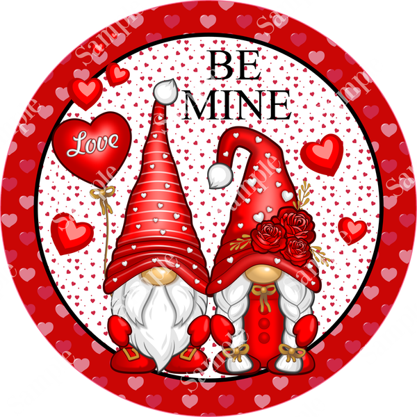 Be Mine Gnome Valentine Sign, Valentine Decorations, Door Hanger, Wreath Sign
