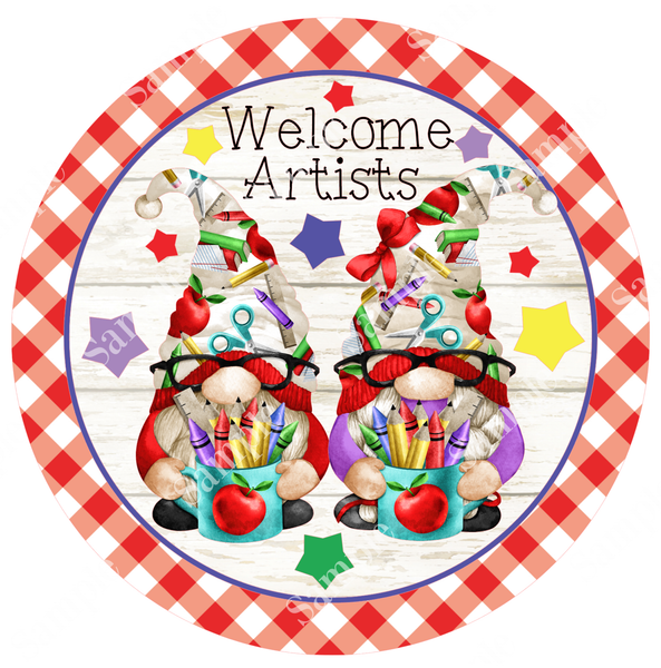Art Teacher Gnome Sign, Wreath Supplies, Wreath Attachment, Door Hanger, Wreath Sign