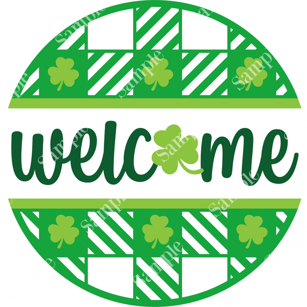 Welcome St. Patrick's Day Sign, Shamrock Sign, Irish Door Hanger, Wreath Sign