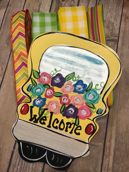 Welcome Truck Spring Sign and Ribbon Kit, Wreath Kit, Wreath Supplies