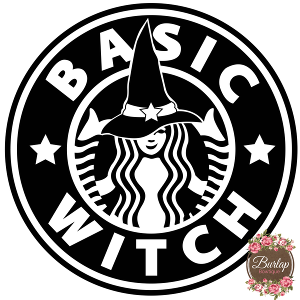 Halloween Basic Witch Sign White, Wreath Supplies, Wreath Attachment, Door Hanger, Wreath Sign