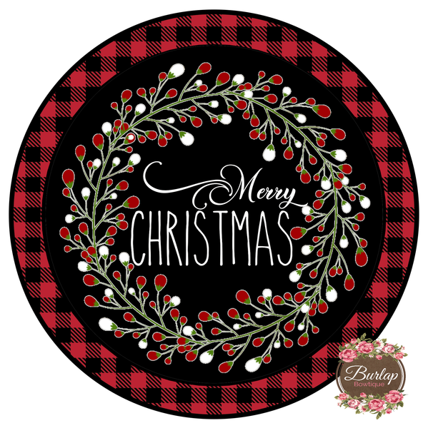 Merry Christmas Berries Sign, Wreath Supplies, Wreath Attachment, Door Hanger, Wreath Sign