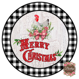 Farmhouse Rooster Christmas Sign, Wreath Supplies, Wreath Attachment, Door Hanger, Wreath Sign