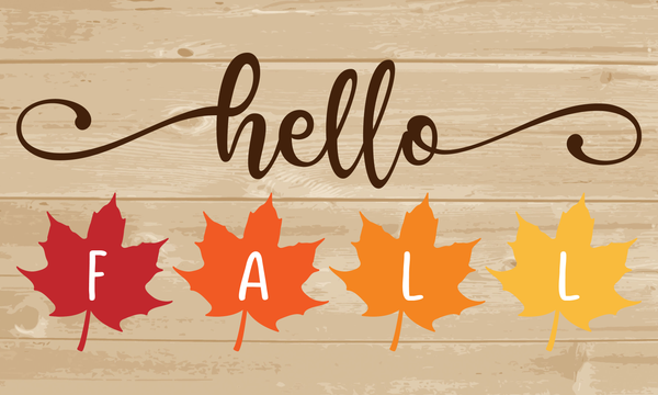 Hello Fall Leaves Fall Sign, Wreath Sign Attachment, Rustic Sign, Farmhouse Decor
