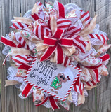 Gingerbread Christmas Sign and Ribbon Kit,  Christmas Wreath Kit, Wreath Supplies