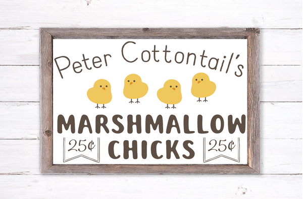 Marshmellow Easter Chick Sign | Wreath Sign Attachment | Farmhouse Spring Sign