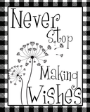 Making Wishes Dandelion Sign, Wreath Sign Attachment, Rustic Sign, Inspirational Sign